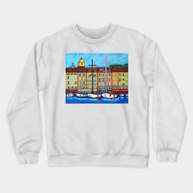 Colors of Saint-Tropez Crewneck Sweatshirt by LisaLorenz